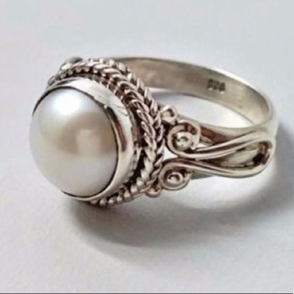 NEW White Pearl Sterling Silver Ring - Picture 4 of 5